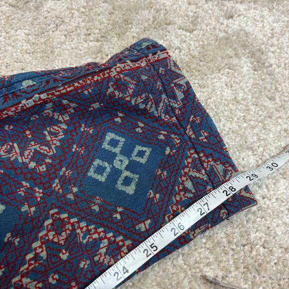 Dr. Collectors P23 Ajrakh Burgundy Indigo Print D Pants Men's Medium - Picture 10 of 11